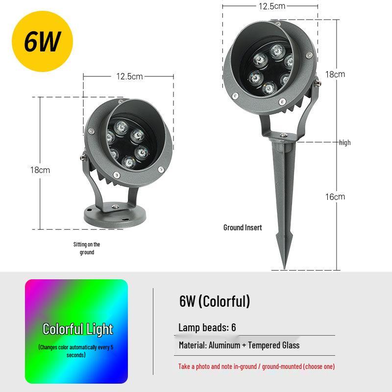 Outdoor Waterproof Tree Spotlight, Garden Floodlight, Landscape Light, Ground Plug Lawn Light