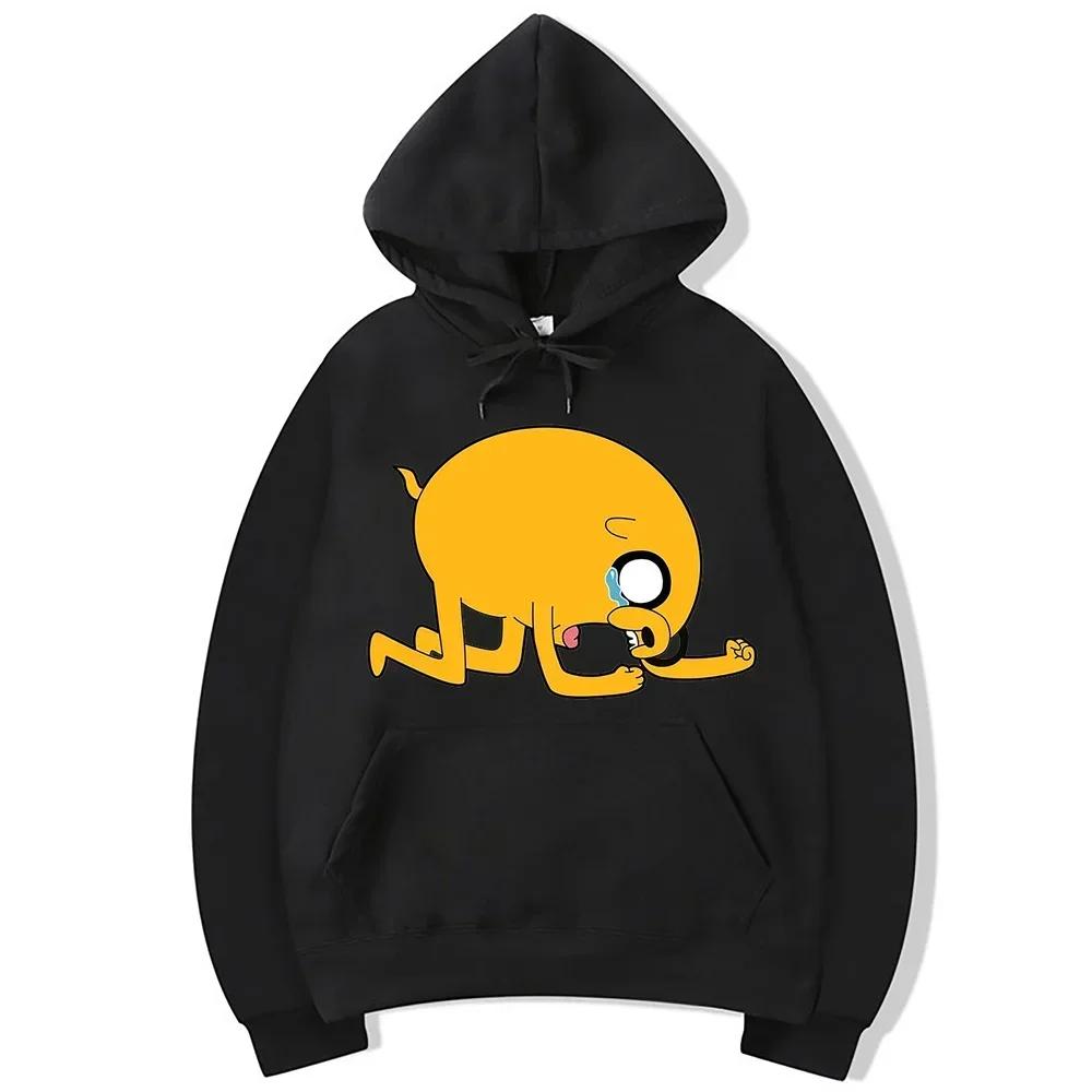 Adventure Time Animation TV Series Jake Cartoon Pattern Pullover for Men and Women Harajuku Fashion Street Harajuku