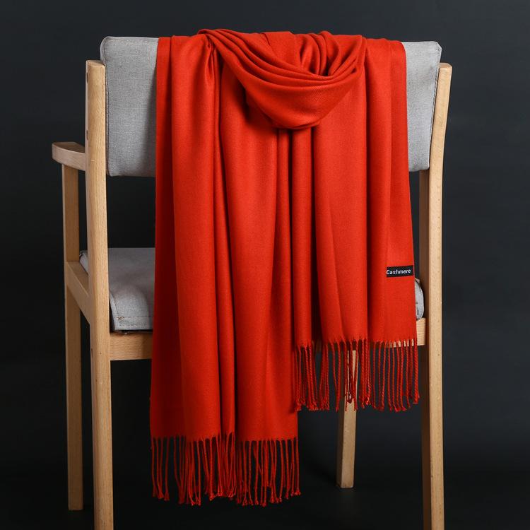 

2024 Осень и зима Новый удлиненный кашемировый шарф универсальный женский теплый шарф для защиты шеи двухсторонний шарф шаль 200*65CM