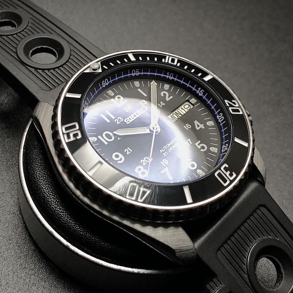Used For SEIKO SKX007 SBSA SRPD Sloped Bezel 31.5x30.5x5.5 Crystal Double Dome Sapphire Crystal Blue AR Parts Seiko MOD Custom