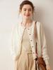 2025 Early Autumn Women's Cashmere Round Neck Cardigan - Loose, Versatile, and Lightweight Knitwear.