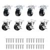 8/1/1Pcs 1/1.11/1.1/1inch PVC Furniture Caster Wear Resistant Mute Universal Heavy Trolley Wheels 161 Degrees Swivel Castor