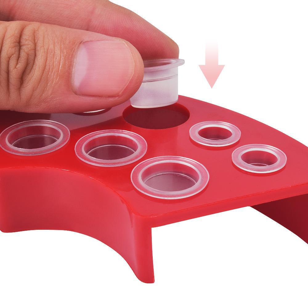 8-Hole Permanent Makeup Pigment Holder Fan-Shaped Mixing Cup Display Stand