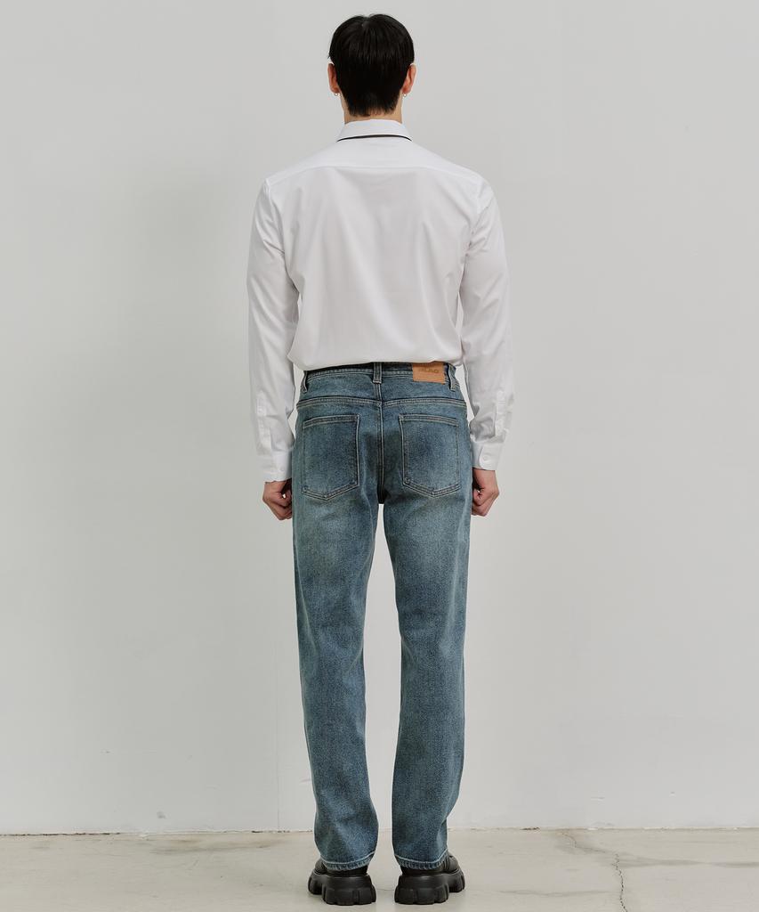 PLAC Straight Elastic Jeans M51 Grey Blue
