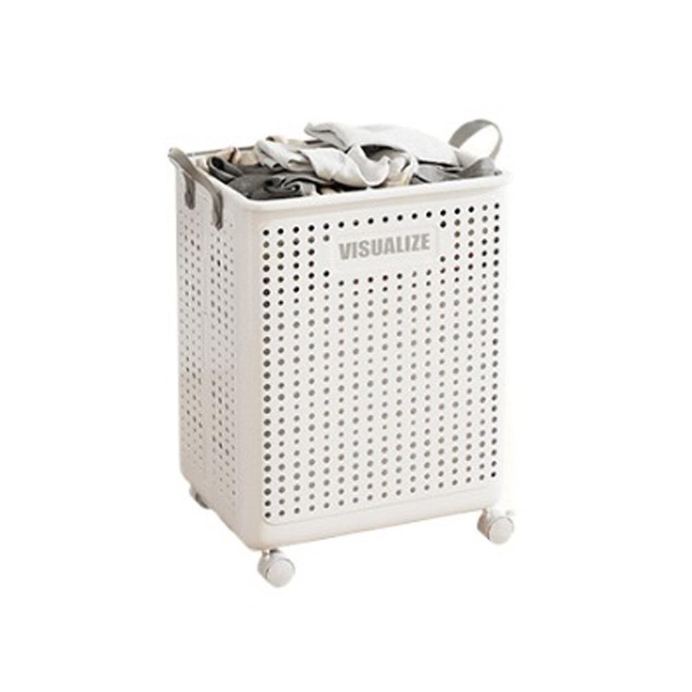 Plastic Narrow Seam Clothes Storage Baskets Space Saving Folding Dirty Clothes Basket  Laundry Room