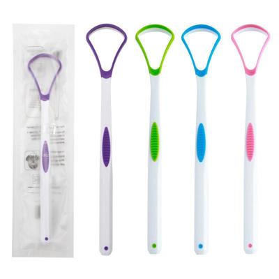 Raspador de Língua Cabo Dupla Face Hálito Fresco Limpador de Língua Saudável Escova de Limpeza Ferramenta de Higiene Oral