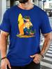 Unisex Short Sleeve T Shirt Surfing Crocodile Graphic Tee Beach Print Tops Summer Soft Cotton Casual Street Wear For Adult Male