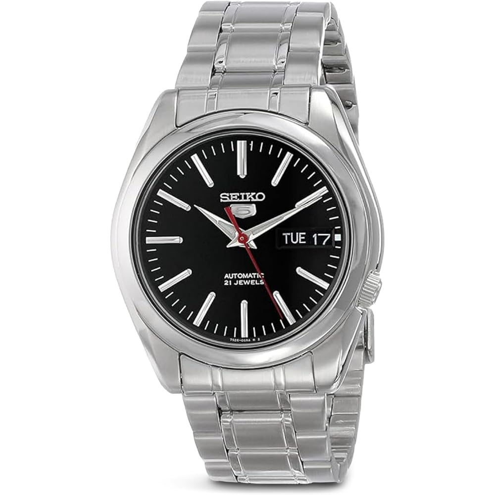 Seiko Men s 5 Automatic SNKL45K Black Stainless Steel Self-Winding Dress Watch 40mm