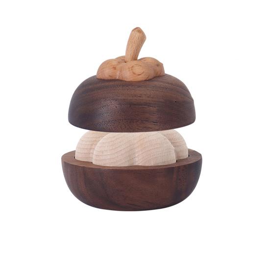 

Mangosteen Shape Aromatherapy Diffuser Ornament Fragrance Beech Solid Wood Creative Essential Oil Diffuser