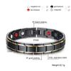 Schwarz-Gold Edelstahl Magnetisches Armband mit Germanium und Negativ-Ionen Uhrenarmband