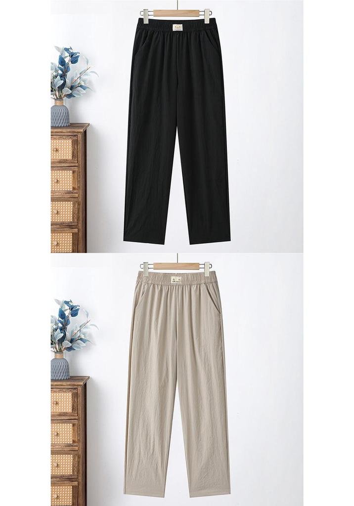 Spring/Summer 2026 Women's Versatile Casual Pants: Loose Straight-Leg, Elastic Waist, Perfect for Middle-aged & Elderly Moms