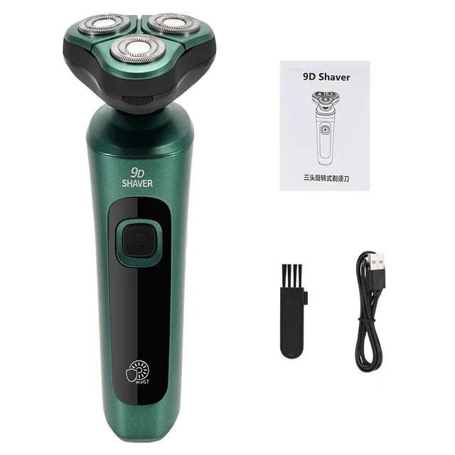 Smart Electric Shaver with LCD Display – 3D Floating Triple Head Razor, USB Rechargeable & Waterproof for Shaving Beard Trimming