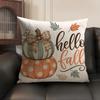Fall Thanksgiving Maple Leaf Cushion Cover Linen Organic Fabric DoubleSided Printing Sofa Breathable Home Decor Pillow Case