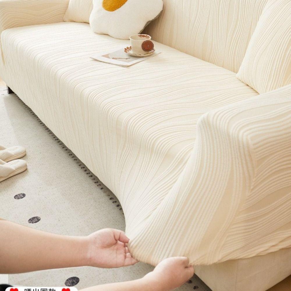 All-inclusive Elastic Sofa Cover Jacquard Solid Color Couch Covers Thicken Removable Sofa Cover Towel Four Seasons
