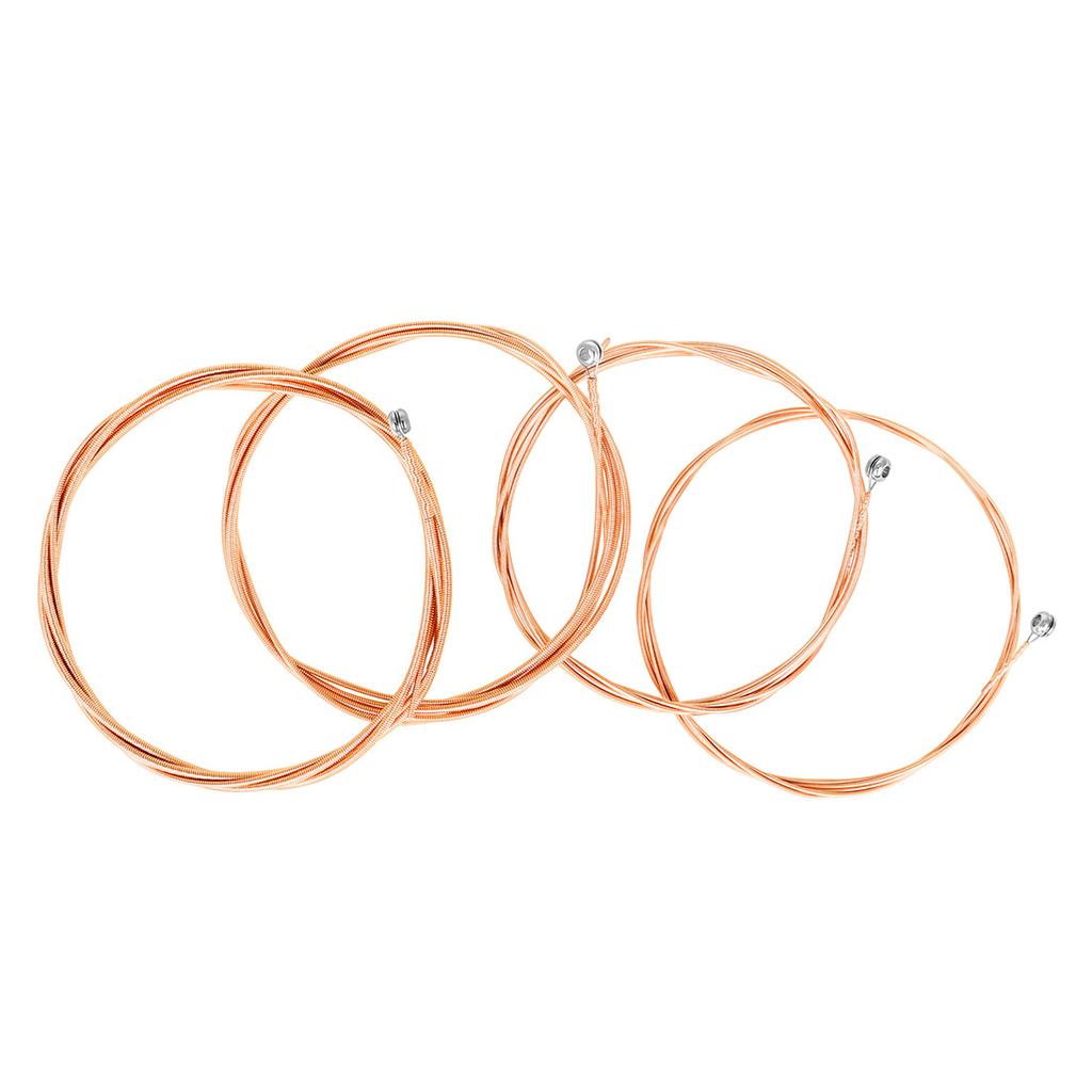High Carbon Steel Red Copper 4pcs Acoustic Strings 040 095 Inch Hex Core Wound Beads Heavy Duty Professional Studio Stage Long Life Warm