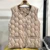 Women's Down Cotton Vest Liner, Ultra-light Warm Jacket, Women's Vest, Middle-aged and Elderly Women's Plus Velvet Thick Jacket