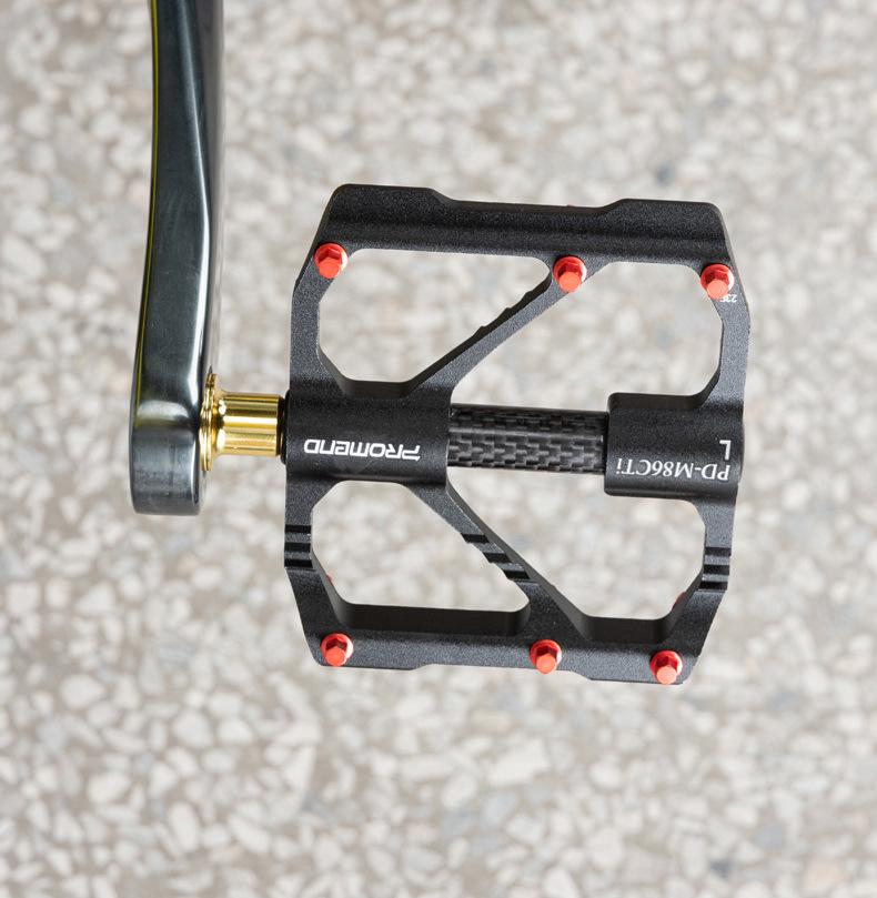 PROMEND 86T Mountain Bike Pedals - Titanium Axle, Carbon Tube, 3 Bearings, Road Cycling Pedals