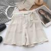 Women's Summer High Waist Drawstring Shorts: Loose, Casual A-line Wide Leg Pants