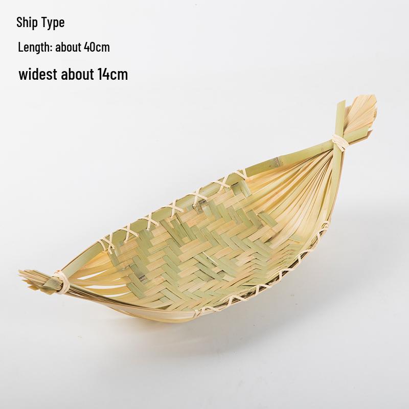 Handmade Bamboo Weaving Sieve Basket Storage and Snack Plate Set