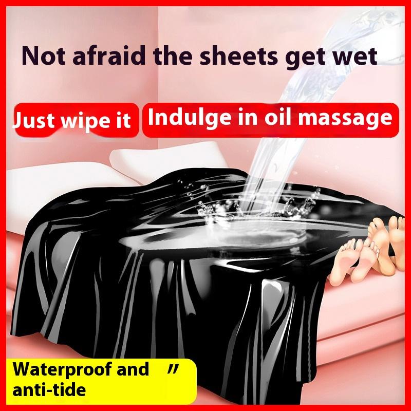 Real Waterproof PVC Adult Bedsheets Bed Cover Couple Game Flat Sheet Oil SPA Coverlet Double Single Queen Size Coverlid