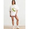 Übergroßes T-Shirt Schwarze Banane No Anxiety Print Grafik-T-Shirt Lässig Streetwear Mode Top für Damen und Herren