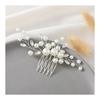 Perlen-Haarkamm Haarnadel Haaraccessoire Handgemachtes Geschenk für Hochzeit, Abschlussfeier, Japanische Formalkleidung (Silber) - Starker Halt, Elegantes schlichtes Design,