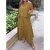 Women's Fashionable Casual Loose Sleeveless Plus-size Dress Set