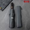 Parachase1.23 M Retro Wooden Handle Oversized Automatic Wind-Resistant Vinyl Sun Protective Double Sunny Umbrella Men's Umbrella