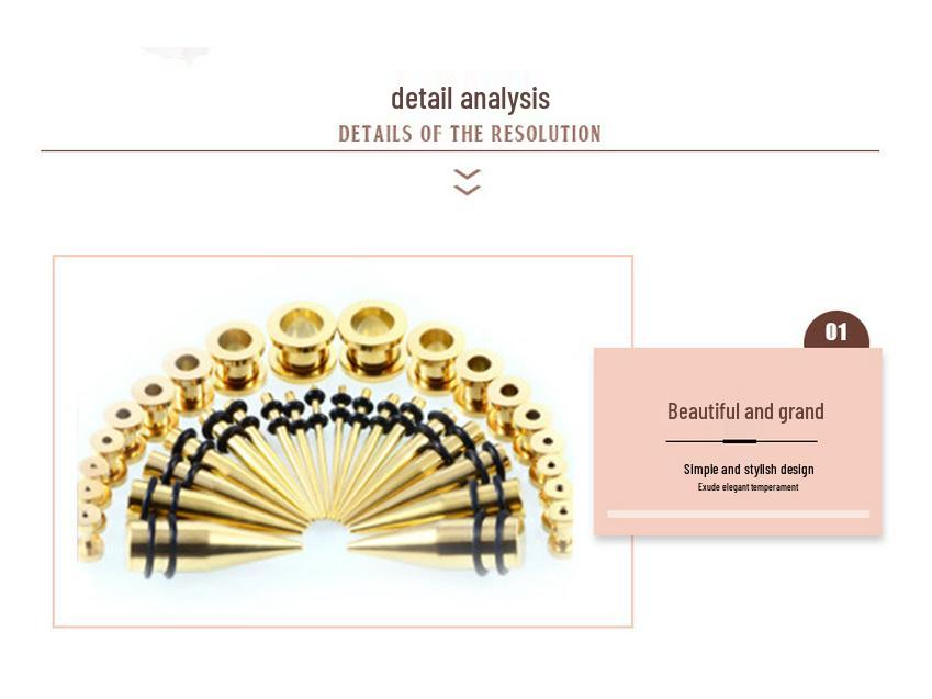 European-American Spike Auricle Large Size Ear Expander Piercing Jewelry
