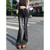 Vintage High Street Stretch Micro-flared Jeans Women's High Waist and Thin White Niche Hottie Wide-leg Pants