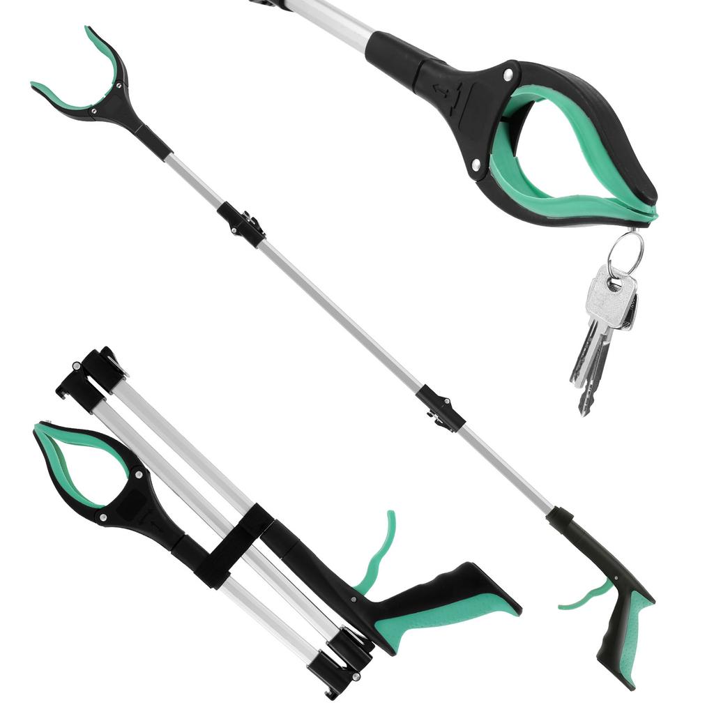 Foldable Gripper Extender Hand Tools Litter Reachers Picker Portable Collapsible Garbage Grabber Pick Up Tools With Non-Slip Jaw