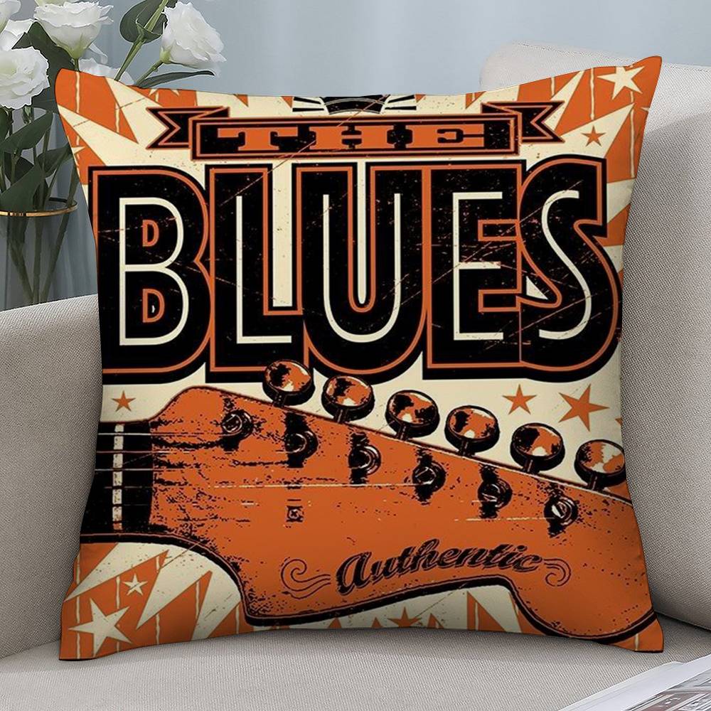 Vintage Rock Music Pillow Case Short Plush Double-sided Print Square Throw Pillow Covers Sofa Home Cushion Decor