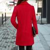 Dames Winterjas Koreaanse Stijl Herfst Grote Maten Warm Dubbele Knopen Dikke Kraag Lange Mouwen Effen Kleur Damesjas