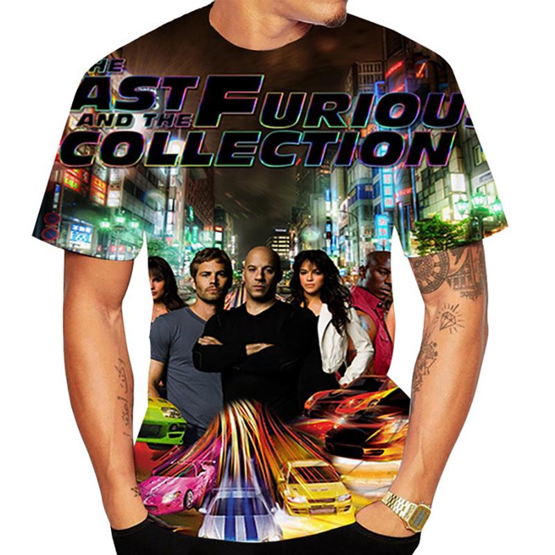 Fashion Fast And Furious 3D Print T-Shirts Men Women O-Neck Short Sleeve T Shirt Oversized Y2K Harajuku Tees Tops Kids Clothing