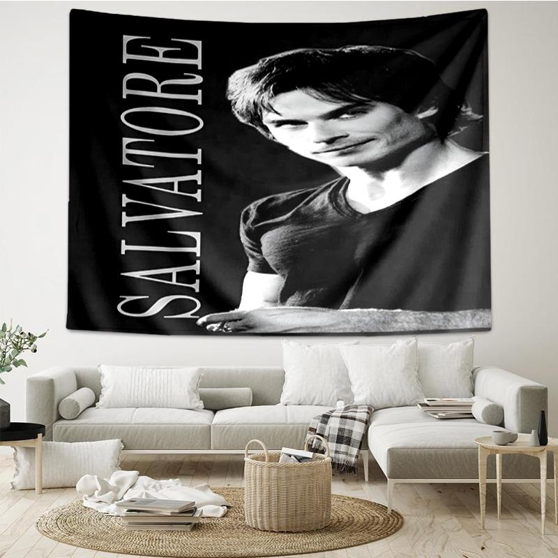 Damon Salvatore Romance Tapestry, Unique Design Tapestry, Wall Decor for Bedroom,Livingroom, Playroom,Heartwarming Fan Holiday Gifts