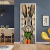 3D Rabbit and Carrot Bridge Self-adhesive Door Wallpaper 3D PVC Home Decor Sticker Beach Sun Scenery Poster Mural Wall Decal Deursticker