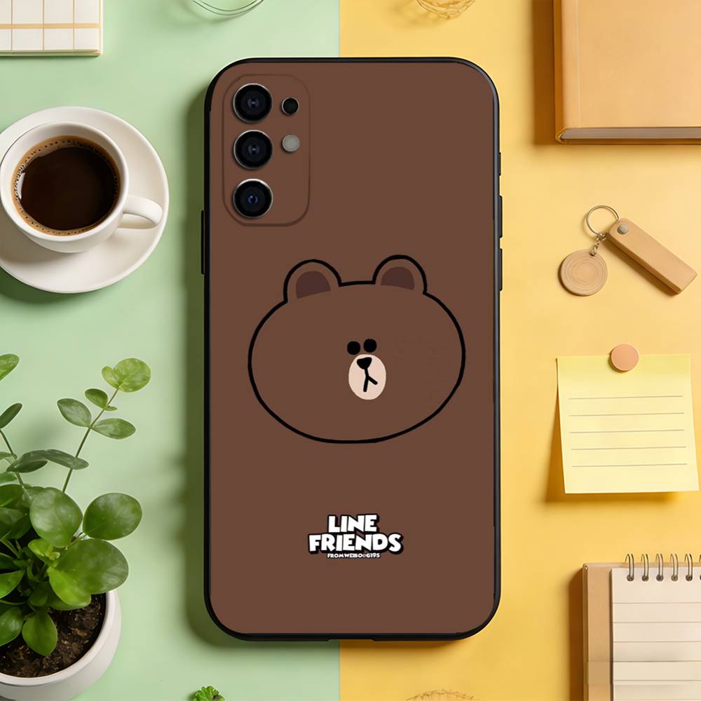 Cute Little Bear  Phone Case For Samsung S25,S24,S21,S22,S23,S30,Ultra,S20,Plus,Fe,Soft Silicone Black Cover