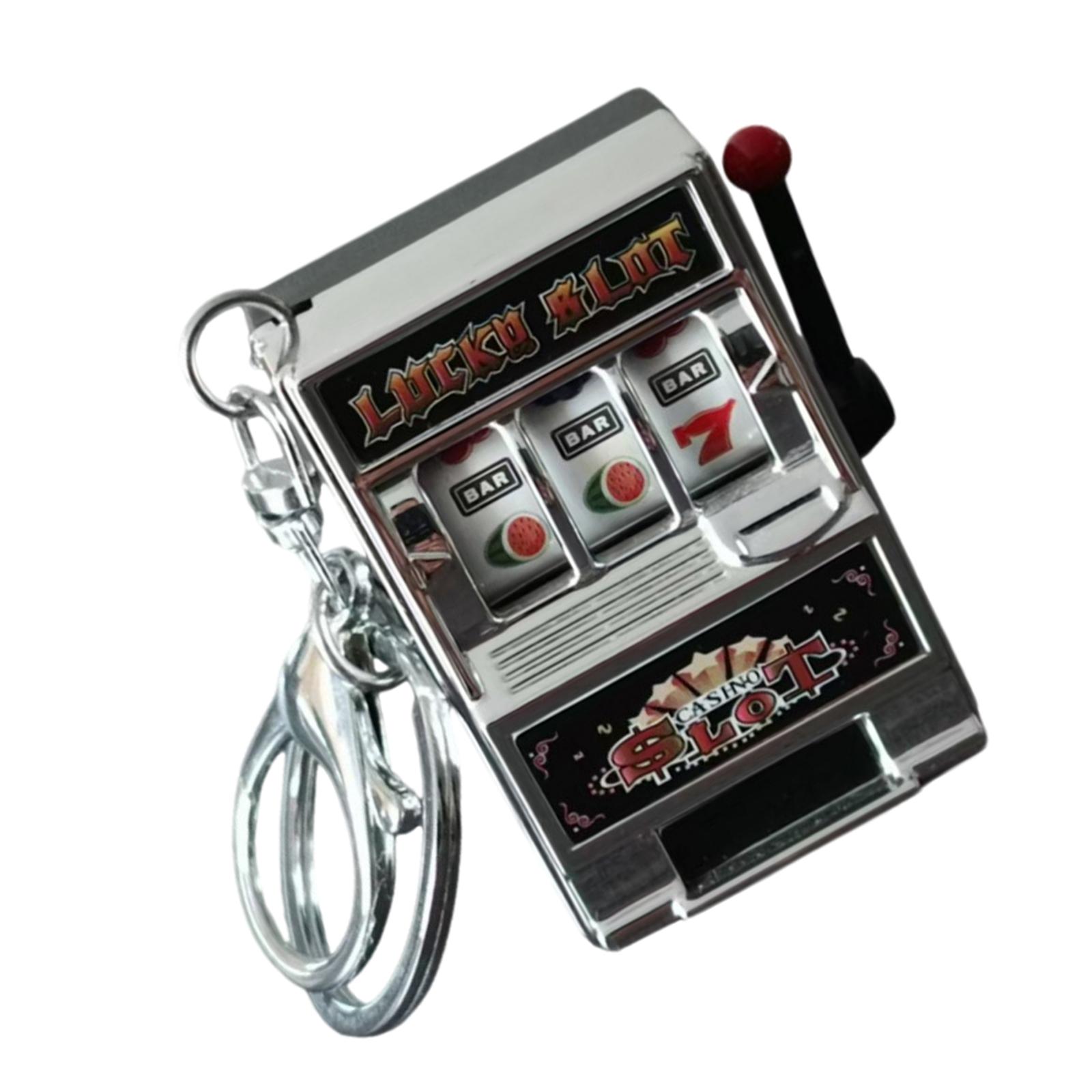Компактный брелок для ключей в виде фруктового игрового автомата, привлекательный брелок для ключей в виде фруктового игрового автомата, шарм для ключей, добавляющий веселье в путешествия серебряный