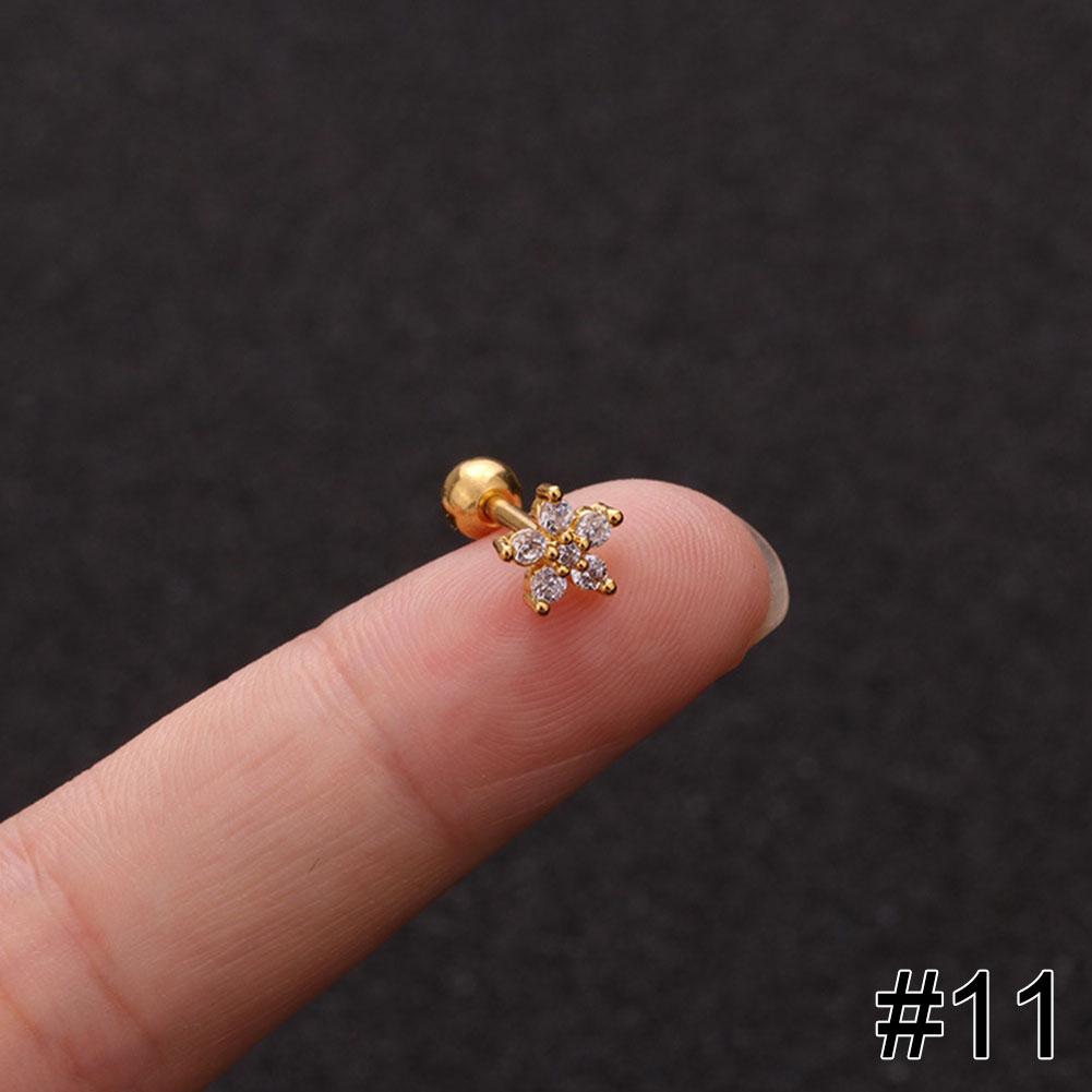 Women Simple Needle Pearl Gold Zircon Crown Stainless Steel Stud Earring Fashion Jewelry Eardrop Earrings