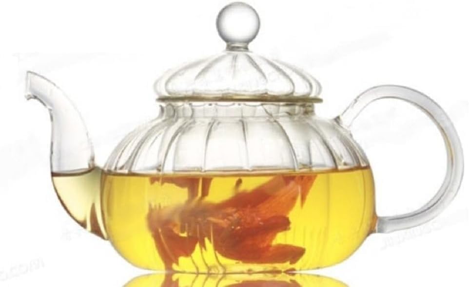 [morningplace] Cute Pumpkin Glass Teapot for Stylish Interior Decor (1 piece)