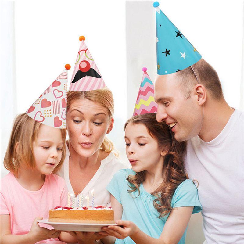 ABWR-32Pcs Paper Gold Foil Happy Birthday Party Cone Hats For Adults And Kids Party Decoration