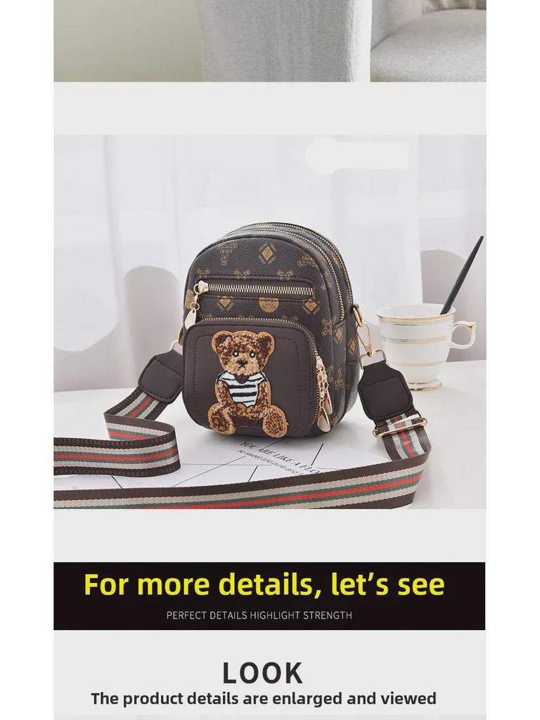 Sac à bandoulière mini mode femme 2022 en cuir souple multicouche - Petit porte-monnaie rond pour téléphone