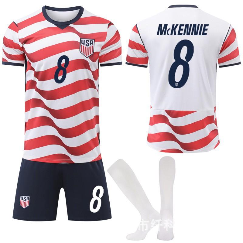 2026 U.S. Canada Mexico World Cup No. 10 Jersey Prisic 8 McKenney Team Home Set Fan Edition