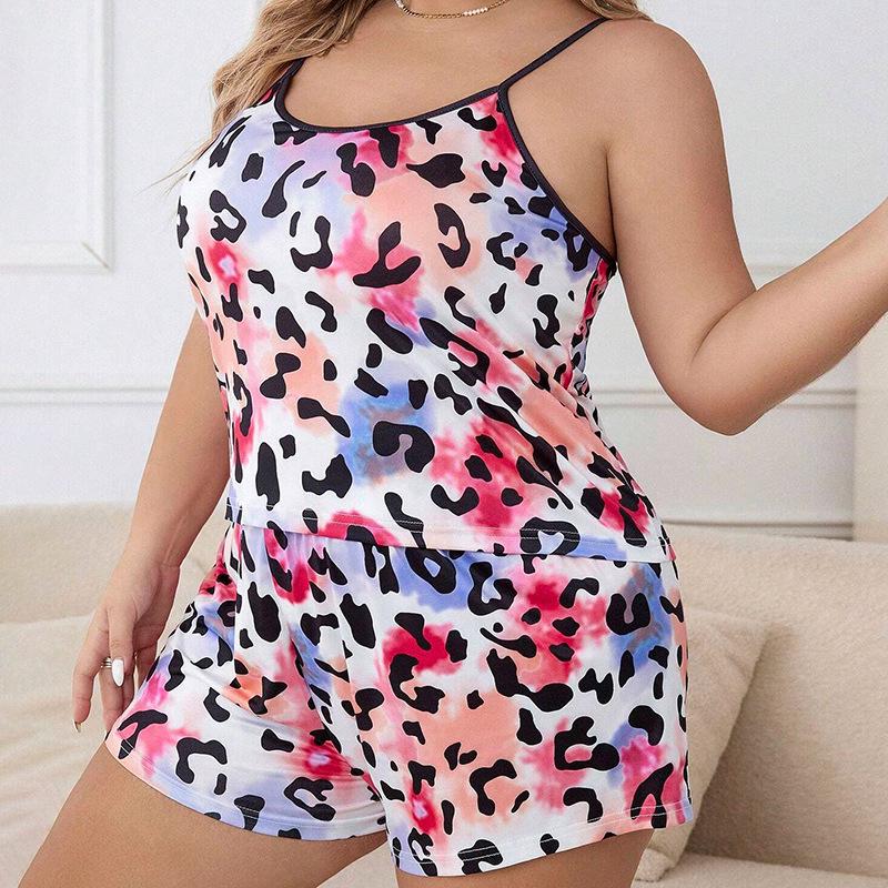 Plus Size Women's Comfortable Pajama Set: Casual Loose Camisole & Shorts