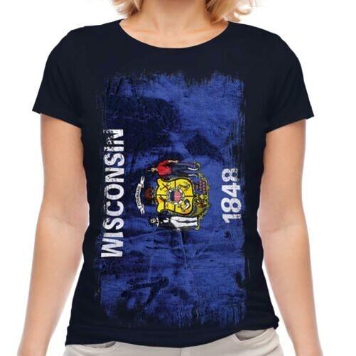 

Wisconsin State Grunge Flag Women Our T-Shirt M