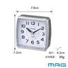 MAG Alarm Clock Table Compact Small Analog Silent Continuous Second Hand Electronic Sound Snooze Light Silver Kojiro T-709 SM Noah Seimitsu