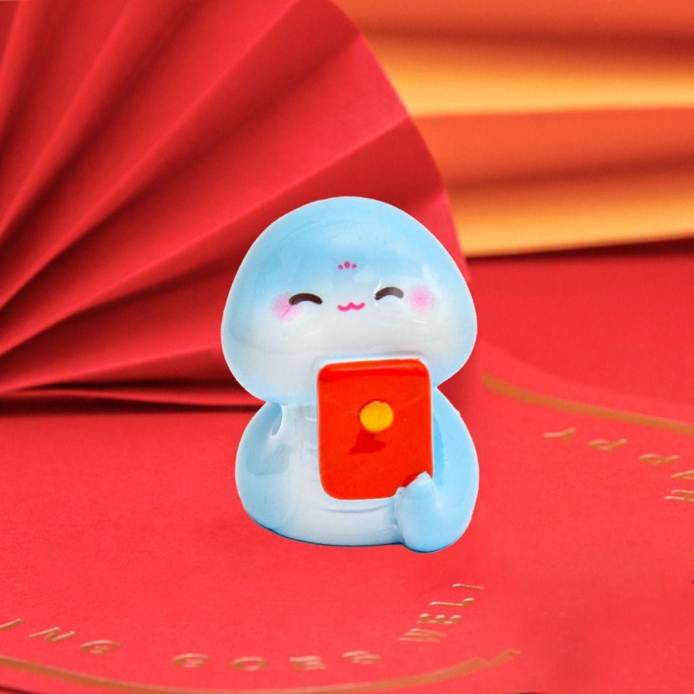 Cartoon Mini Snake Ornaments Blessing Lucky Snake Figurine Cute Snake Year Statue  New Year Gifts