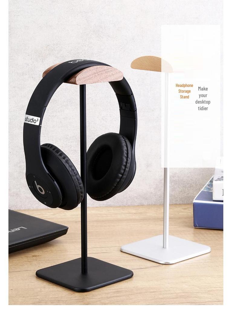 Walnut Wood & Aluminum Alloy Over-Ear Headphone Stand