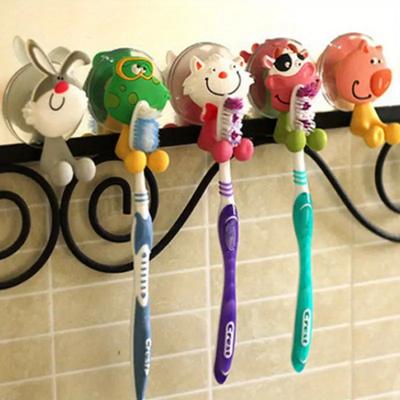 Nouveau porte-brosse à dents mignon avec crochets à ventouse en forme d'animal, ensemble d'accessoires de salle de bain, porte-brosse à dents, distributeur de dentifrice