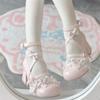 Cute Little White Shoes Lolita Lace Small Leather Shoes Round Head Lace Doll Sweet Girl Medium Heel Mary High Heels
